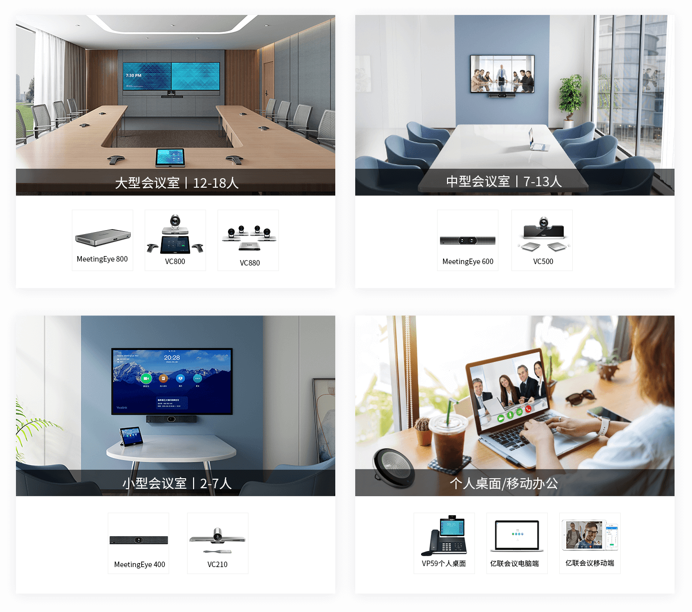 大型視頻會議，中型視頻會議，小型視頻會議